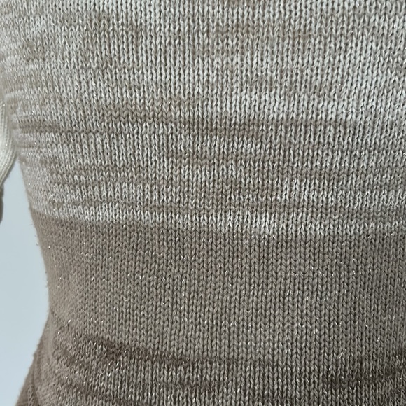 Dots Brown & Cream Knit Short Sleeved Sweater Sz L - Picture 8 of 10